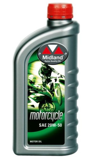 OLEJ SILNIKOWY MOTOCYKLOWY MIDLAND MOTORCYCLE 20W50 1L SWISS MADE