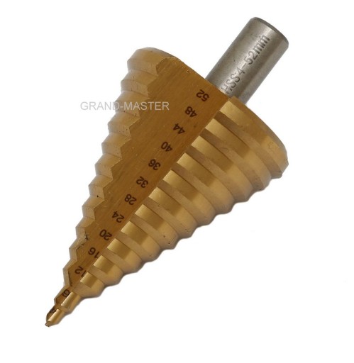 WIERTŁO STOŻKOWE STOPNIOWE CHOINKOWE TYTAN 4-52MM