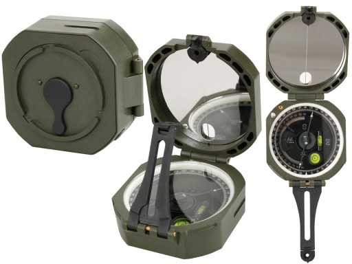 Kompas Turystyczny Mil-Tec US M2 Artillery Compass Lusterko Poziomice Olive