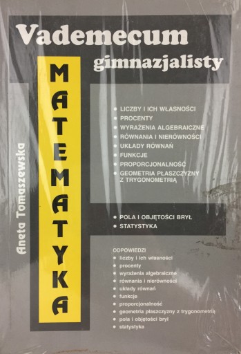 Vedemecum gimnazjalisty Matematyka - NOWA / FOLIA