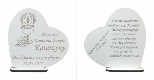 Podziękowanie dla Gości I Komunia Białe 2 strony