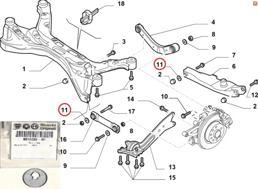 CROMA VECTRA C SIGNUM SAAB 93 PODKŁADKA REGUL. 593