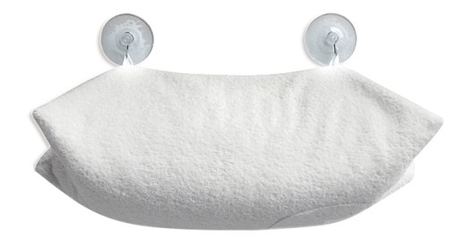BIAŁA PODUSZKA DO WANNY NA PRZYSSAWKI 38x18cm