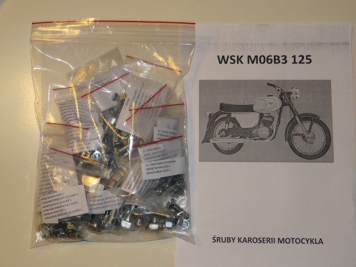 WSK M06B3 125 KOMPLET ŚRUB KAROSERII MOTOCYKLA