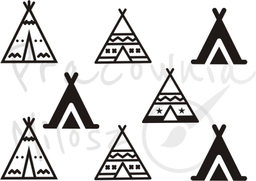 Naklejki na ścianę tipi wigwam teepee namiot