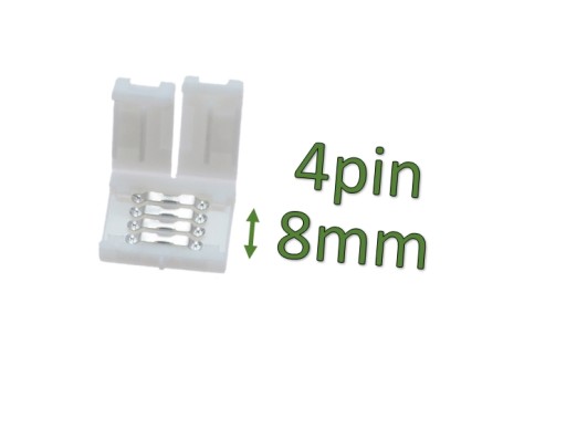 ZŁĄCZKA sam klips 8mm 4 pkt do taśma led rgb 3528