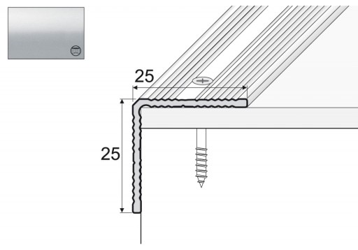 A40 Kątownik 25x25mm aluminiowy 120cm SREBRO