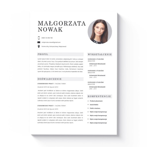 SZABLON CV + LIST MOTYWACYJNY EDYCJA W MS WORD