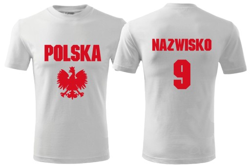 Koszulka kibica sportowa Polska własny nadruk L