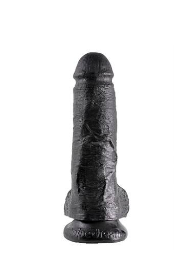 PIPEDREAM - DILDO z jądrami REAL czarne 21cm PVC