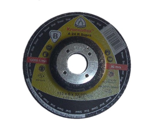 TARCZA SZLIFOWANIA INOX METALU 115x6x22 A24R SUPRA