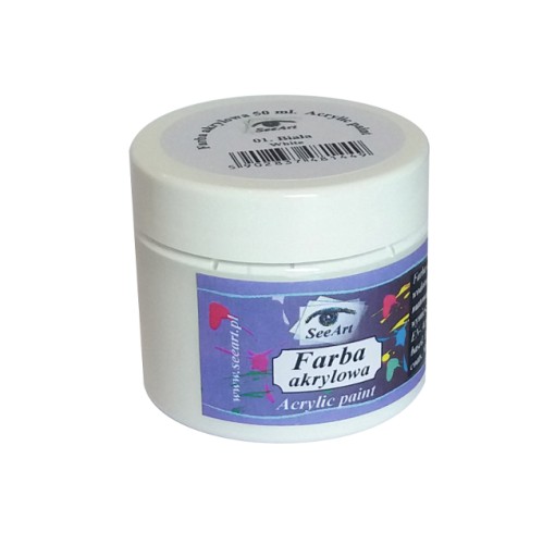 Farba akrylowa SeeArt 50 ml. 01 biała