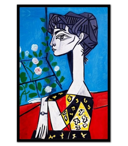 obraz PABLO PICASSO Jacqueline z kwiatami płótno