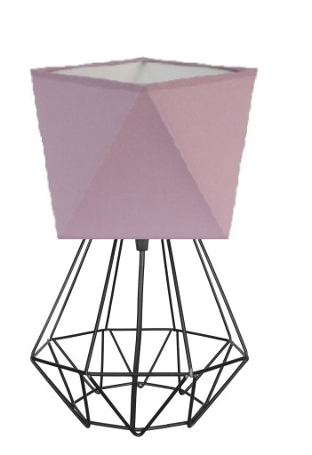 LAMPKA ABAŻUROWA NOCNA DIAMENT RÓŻOWA ABAŻUR-1 LED