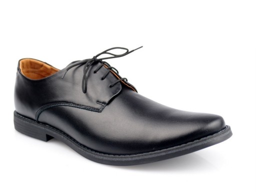 HUSAR półbuty męskie eleganckie PL402 czarne 46