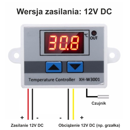 REGULATOR TEMPERATURY TERMOSTAT -55 +120 C 12V DC