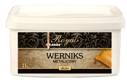 Werniks metaliczny złoty farba ozdobna ROYAL 1l