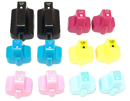 12 x Tusz do HP 3200 3300 8250 C5150 D7200 XXL 363