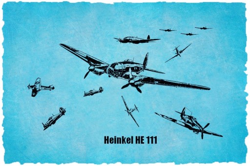 Naklejki samolot Heinkel HE111 NALOT BOMBOWY nr.63