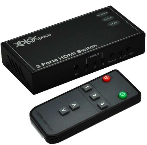 Przełącznik HDMI Switch 3x1 HDR 4K HDCP 2.2 PILOT!