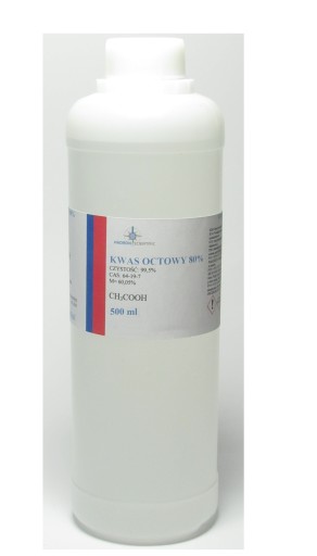 KWAS OCTOWY 80% ( ESENCJA OCTOWA ) - CZYSTY 500ml