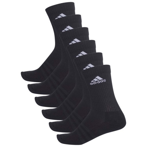 ADIDAS SKARPETY DŁUGIE STRIPES r.35-38 CZARNE 6PAK