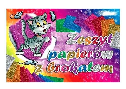 ZESTAW PAPIERÓW KOLOROWYCH Z BROKATEM super brokat