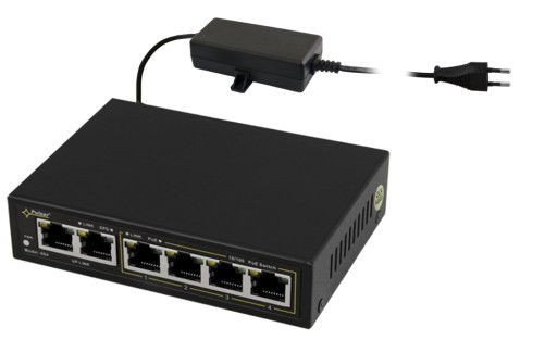 SWITCH 6-port DO KAMER IP 4x PoE 60W PULSAR S64