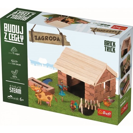 Trefl Klocki Brick Trick Zagroda M Buduj z cegły 60875