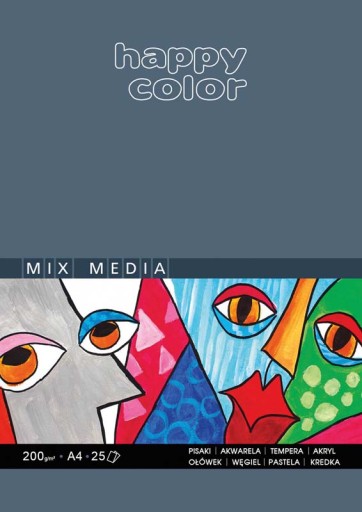 Blok Mix Media HAPPY COLOR A4 200G 25 ark