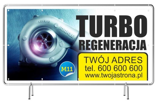 Solidny Baner reklamowy 3x1m Turbo Serwis Reklama