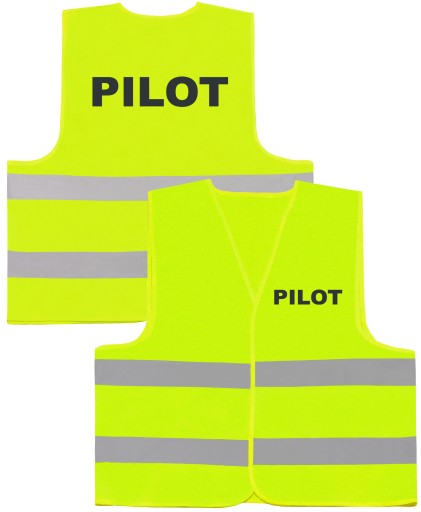 BEZPIECZNA KAMIZELKA DROGOWA NADRUK PILOT ODBLASK