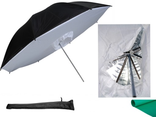 SOFTBOX PARASOLKA srebrna odbijajaca czasza 110cm