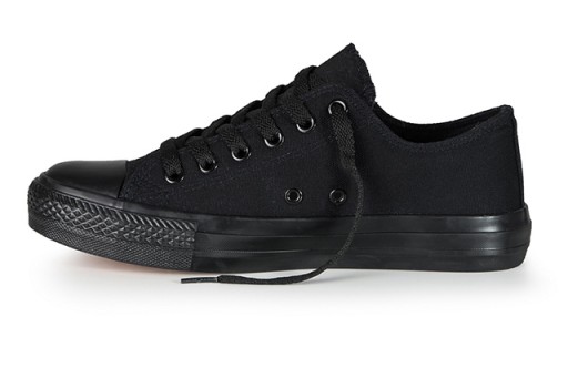 Buty sportowe TRAMPKI tenisówki całe czarne r39