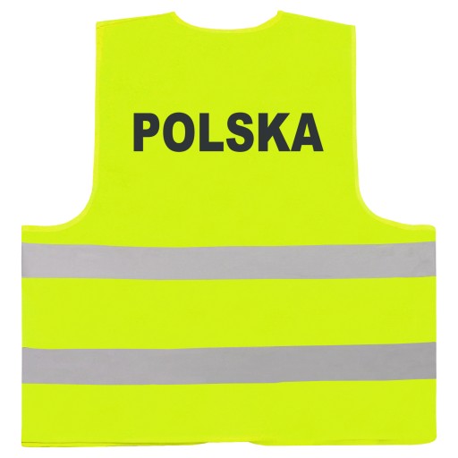 SAMOCHODOWA KAMIZELKA ODBLASKOWA ŻÓŁTA WZÓR POLSKA