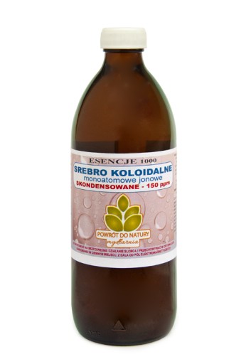 SREBRO KOLOIDALNE MONOATOMOWE 500ml STĘŻONE150 PPM