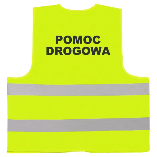 Mocna wytrzymała kamizelka odblaskowa nadruk POMOC DROGOWA żółta - 6XL