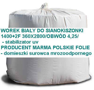 WOREK DO SIANOKISZONKI OBWÓD 4,25 BIAŁE 140x280