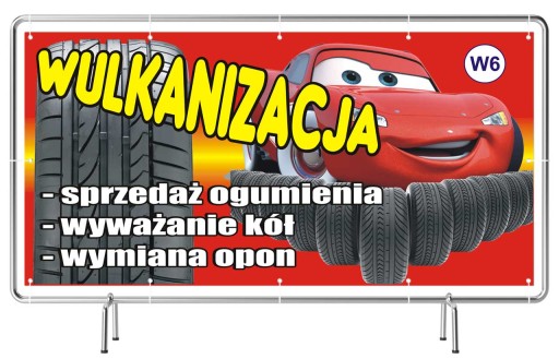 Solidny Baner reklamowy 3x1m Wulkanizacja Opony