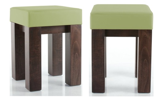 Taboret MODERN drewniany tapicerowany stołek pufa