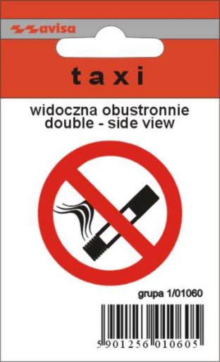 Наклейка nalepka taxi zakaz palenia dwustronny1 - фото