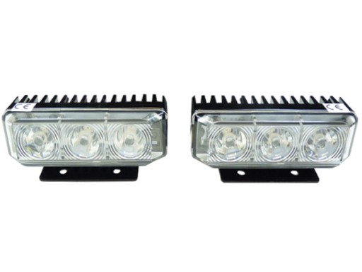 RSLED zestaw 2 x Lampa 3 LED mocy 11 cm migająca 12v 24v - набір з 2 потужних світлодіодних синіх миготливих ламп 12V 24