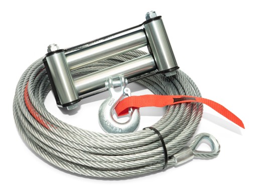 СТАЛЬНОЙ ТРОС + РОЛИКОВАЯ НАПРАВЛЯЮЩАЯ ДЛЯ ЛЕБЕДКИ 12000 13000 14000