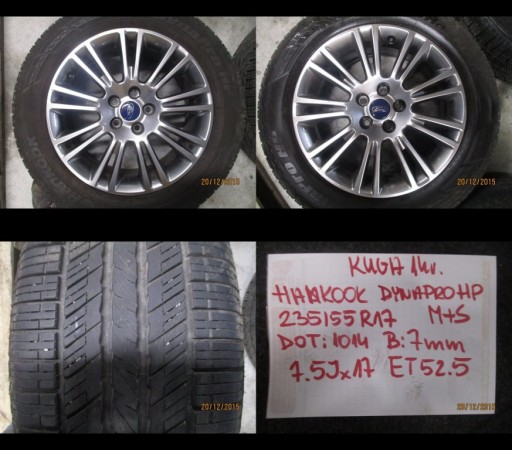 wheels discs tyres Ford Kuga R17 7MM