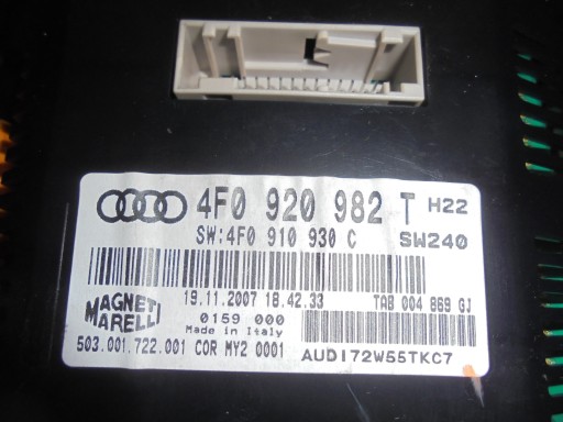 dials clock TDI AUDI A6 C6 04- 4F0920982T