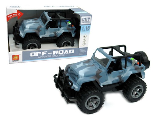 Auto Wojskowe Jeep Szary Moro światło Dźwięk Auto Wojskowe Jeep Szary Moro światło Dźwięk