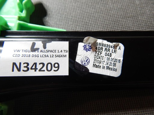 VW TIGUAN II mechanism windows left rear part 5NN839461A