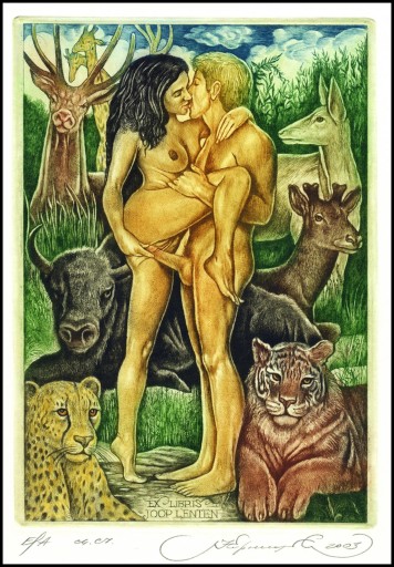 Kirnitskiy 2003 Exlibris C4 Erotyka Adam I Ewa 74 8267411617