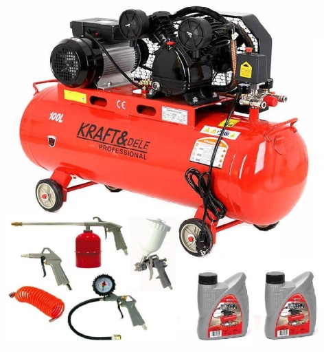 КОМПРЕСОР 100Л КОМПРЕСОР 3.8HP 480л/хв НАБІР МАСЛА