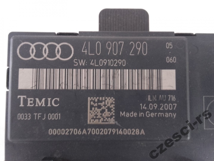 CONTROL UNIT COMFORT DOOR AUDI Q7 4L0907290 photo 2 - milautoparts-fr.ukrlive.com